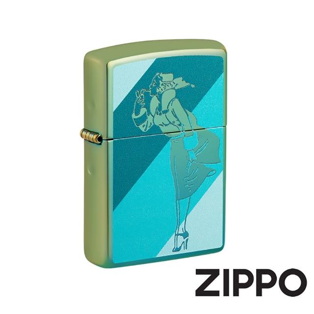 【Zippo】經典女郎-藍綠冰-防風打火機(美國防風打火機)