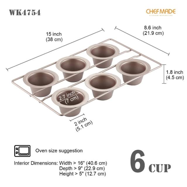 【Chefmade學廚原廠正品】6連杯線架蛋糕模(WK4754蛋糕線架烘焙模具)