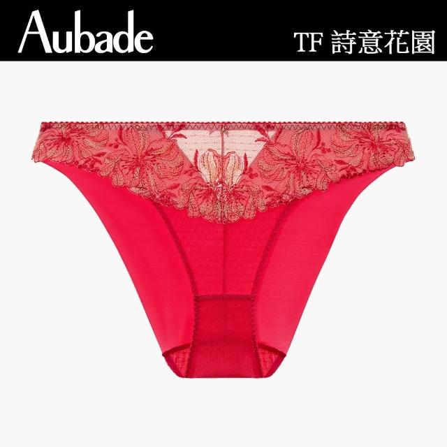 【Aubade】詩意花園蕾絲三角褲-TF(橘紅)