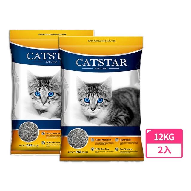 【CATSTAR】強效凝結除臭貓砂12kg-2入(礦砂)