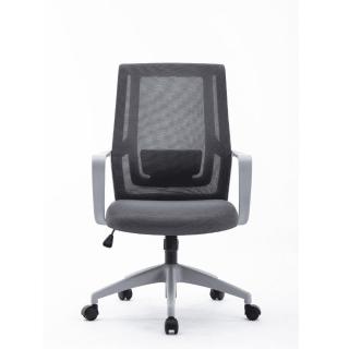 【YOKA 佑客家具】Q3 中背辦公網椅-灰白-免組裝(辦公椅 主管椅 電腦椅)