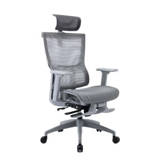 【YOKA 佑客家具】Q7 pro高背全網椅-灰白-免組裝(辦公椅 主管椅 電腦椅)