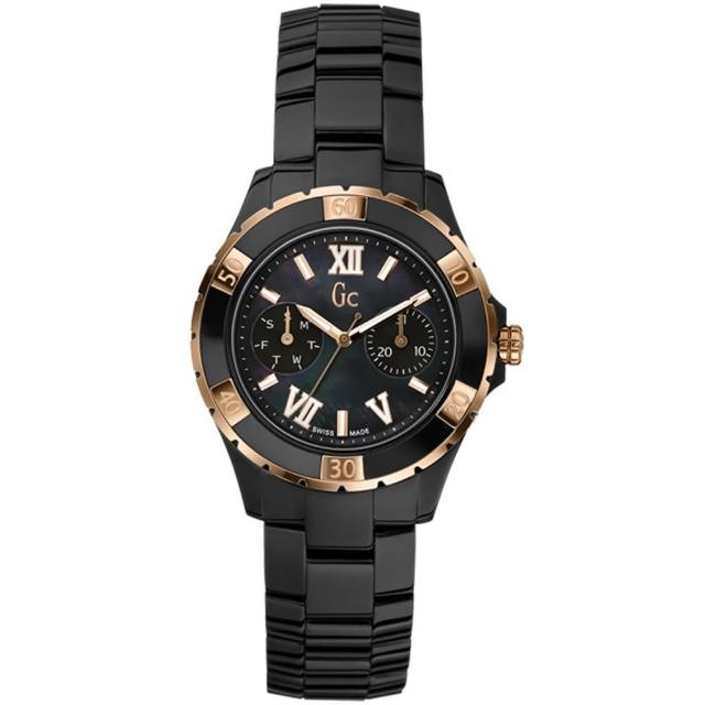 【Gc】羅馬舞曲魅力陶瓷時尚腕錶-黑金(X69004L2S)