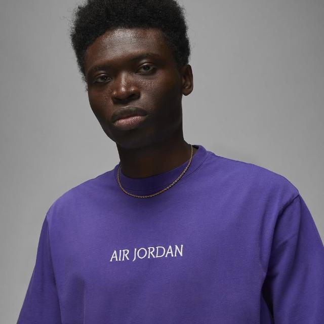 【NIKE 耐吉】上衣 男款 Jordan 喬丹 短袖上衣 Air Jordan x Wordmark 紫色(DV6466-514)