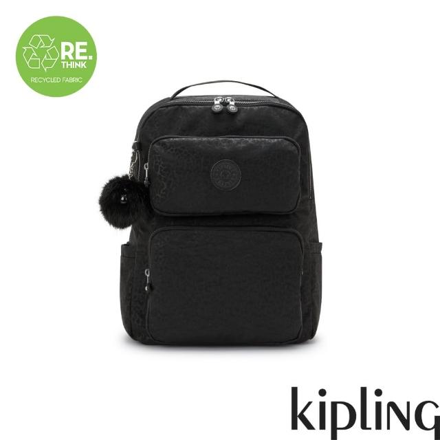 【KIPLING官方旗艦館】低調有型黑豹紋手提後背兩用包-KAGAN B