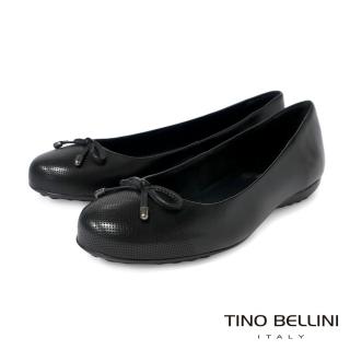 【TINO BELLINI 貝里尼】巴西進口經典蝴蝶結芭蕾舞鞋FWBV035-1(黑色)