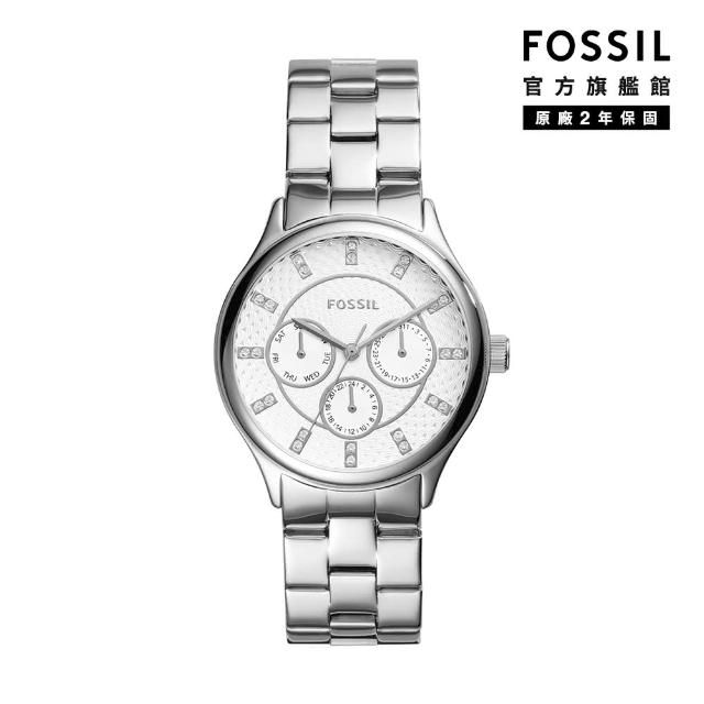 【FOSSIL 官方旗艦館】Modern Sophisticate三眼不鏽鋼指針手錶 36mm BQ1560(母親節)