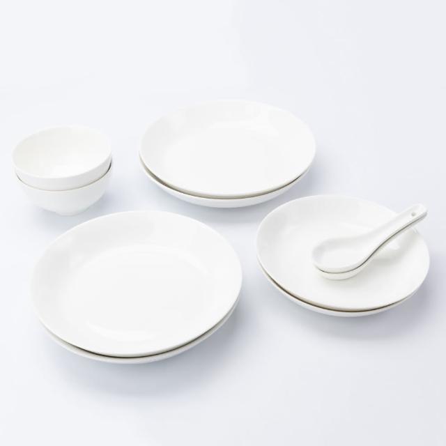 【NITORI 宜得利家居】純白瓷器10件組(瓷器 食器 碗盤 餐具 湯匙 碗 盤)