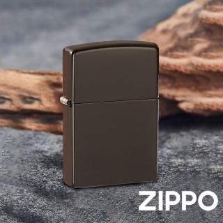 【Zippo官方直營】棕色亮漆-素面-防風打火機(美國防風打火機)
