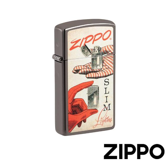 【Zippo官方直營】復古海報窄版防風打火機(美國防風打火機)