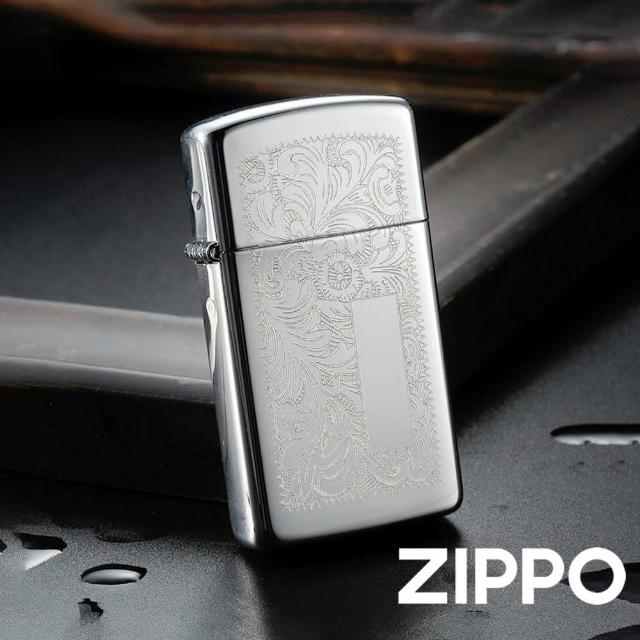 【Zippo官方直營】威尼斯-銀色-窄版-防風打火機(美國防風打火機)