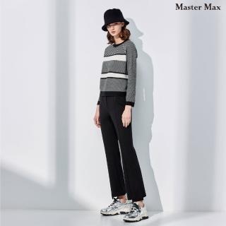 【Master Max】顯瘦立體車線素面休閒微喇長褲(8323039)