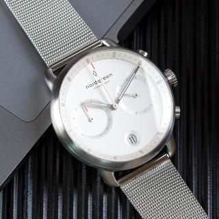 【Nordgreen】ND手錶 先鋒 Pioneer 42mm 月光銀殼×白面 月光銀米蘭錶帶(PI42SIMESIXX)