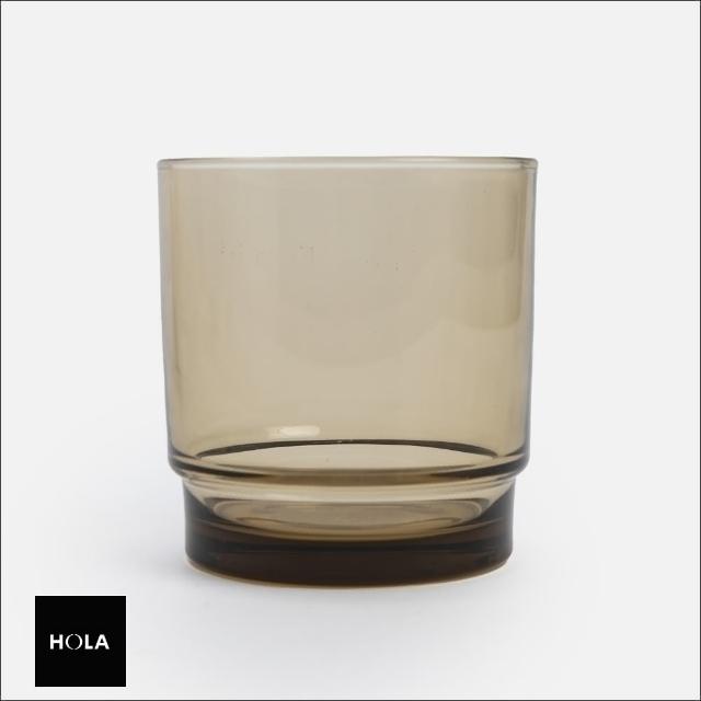 【HOLA】伊登可堆疊玻璃水杯280mL 圓型琥珀