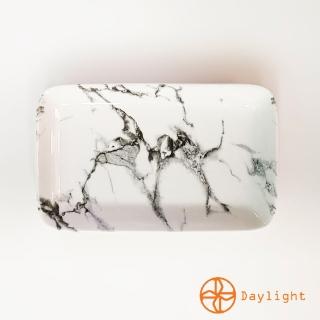 【Daylight】大理石紋系列-20cm長方盤(陶瓷盤 北歐 沙拉盤 餐具 點心盤 入厝禮 新婚禮)