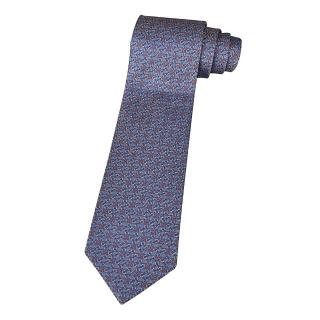 【GUCCI 古馳】獨特咖啡色G鎖鏈圖騰設計領帶(銀藍)
