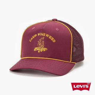 【LEVIS 官方旗艦】Gold Tab金標系列 男女同款 可調式排釦網帽 酒紅 人氣新品 D7949-0002