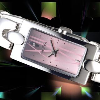 【ALBA】雅柏手錶 粉漾漾SWAROVSKI晶鑽粉色面鍊帶女錶/AEGD49X1(保固二年)