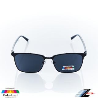 【Z-POLS】頂級舒適TR90彈性腳架 搭金屬消光黑框設計Polarized寶麗萊抗UV400偏光黑太陽眼鏡(輕量偏光鏡)