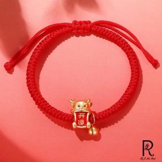 【Jpqueen】開運龍年鈴鐺編織紅繩手鍊(紅色)
