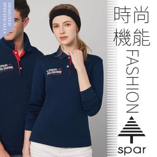 【SPAR】女 吸濕排汗透氣長袖POLO衫.運動休閒衫.排汗上衣(P237304 黑藍)