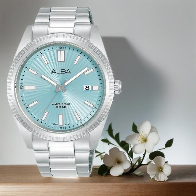 【ALBA】雅柏 冰藍時尚大三針手錶-42mm(AS9S71X1/VJ42-X353G)