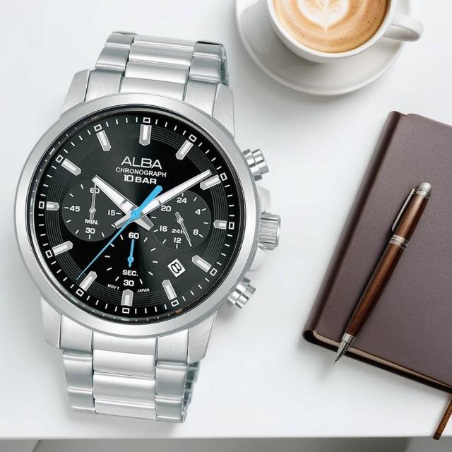【ALBA】雅柏 ACTIVE 三眼計時手錶-42mm(AT3J57X1/VD53-X399D)