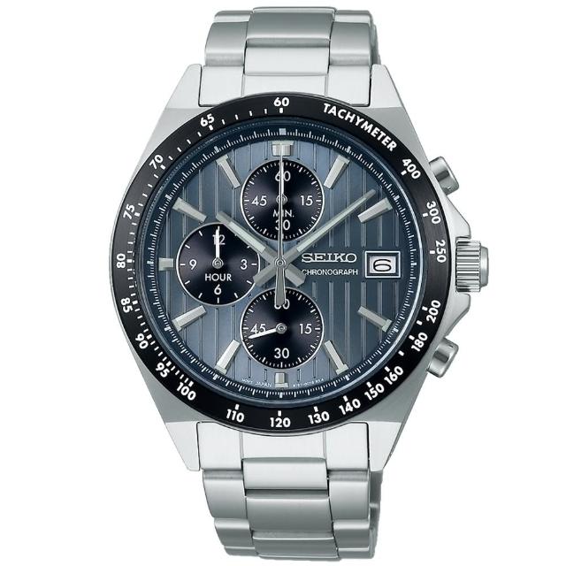 【SEIKO 精工】CS 條紋面錶盤 賽車計時腕錶 41mm(SBTR041J／8T67-00Y0B)