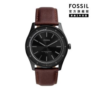 【FOSSIL 官方旗艦館】Sullivan 低調簡約太陽能指針手錶 咖啡色真皮錶帶 44MM BQ2666