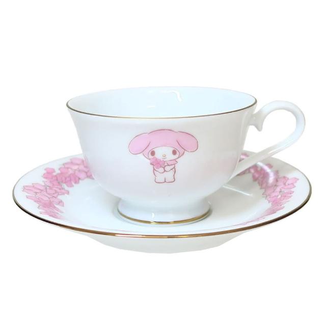 【sunart】三麗鷗 優雅花圈系列 燙金陶瓷咖啡杯盤組 美樂蒂(餐具雜貨)