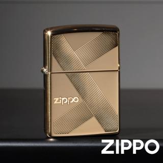 【Zippo官方直營】金典斜切線條防風打火機(美國防風打火機)