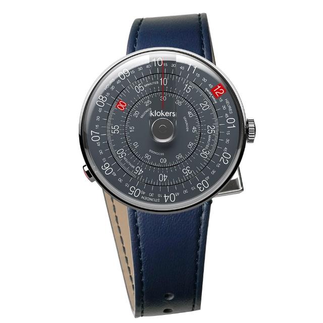 【klokers 庫克】KLOK-01-D8 深灰色錶頭+單圈皮革錶帶