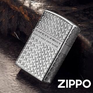 【Zippo官方直營】標語-安全第一-銀色-防風打火機(美國防風打火機)
