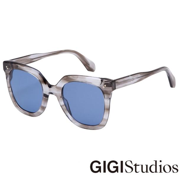 【GIGI Studios】極致小臉鉚釘太陽眼鏡(灰 - MARGOT-6567/4)