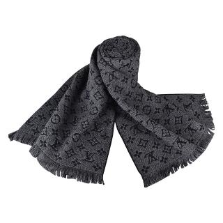 【Louis Vuitton 路易威登】LV M78526 Monogram花紋Classic羊毛圍巾(煤炭灰)