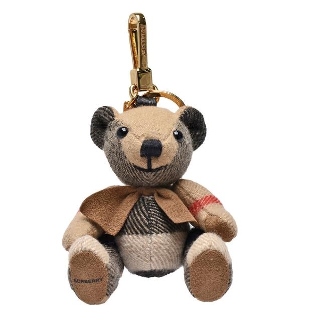 【BURBERRY 巴寶莉】Thomas經典格紋泰迪熊造型鑰匙圈/吊飾(咖啡色80271671)