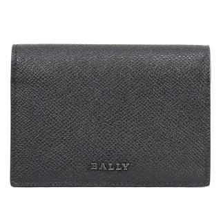 【BALLY】簡約金屬LOGO荔枝皮革信用卡證件名片夾隨身夾(黑)