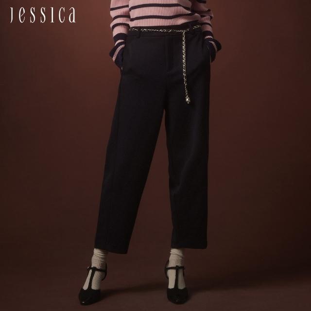 【JESSICA】舒適挺括寬鬆百搭老爺褲長褲J35203（藍）