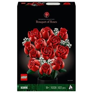 【LEGO 樂高】10328 Icons系列 玫瑰花束(積木 模型 花束)