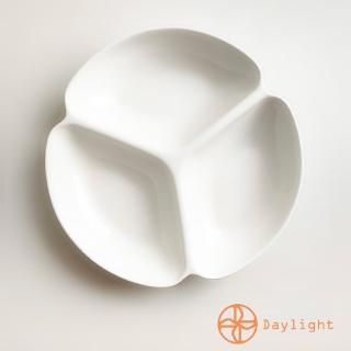 【Daylight】26.7cm陶瓷三格盤1入(3格盤 3隔盤 分隔盤 水果盤 炸物盤 陶瓷盤 盤子 可微波 分隔盤 沙拉盤)