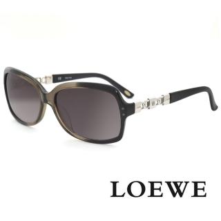 【LOEWE 羅威】精品質感鎖鍊長方框太陽眼鏡(黑 SLW773-0W40)