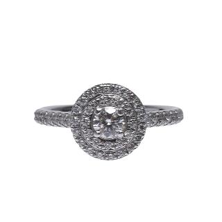 【Tiffany&Co. 蒂芙尼】PT950圓型鑽石排列鑲飾鑽石戒指(2070608)