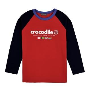 【Crocodile Junior 小鱷魚童裝】『小鱷魚童裝』LOGO印圖撞色T恤(U64485-01 小童款)