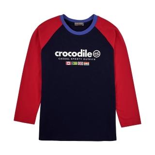 【Crocodile Junior 小鱷魚童裝】『小鱷魚童裝』LOGO印圖撞色T恤(U64472-05 小童款)