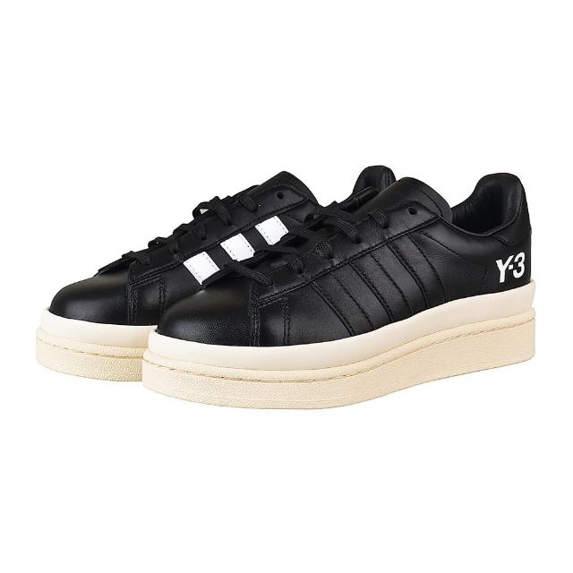 Y-3 山本耀司】Adidas Y-3 HICHO白字LOGO皮革厚底運動板鞋(平輸品/黑x