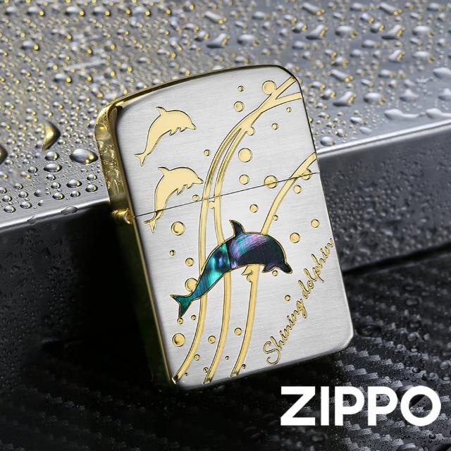 【Zippo官方直營】1941復刻幸運海豚-金色-防風打火機(美國防風打火機)