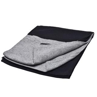 【Louis Vuitton 路易威登】M75532 經典LOGO雙色羊毛披巾/圍巾(黑/灰)