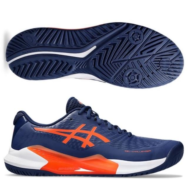 【asics 亞瑟士】GEL-CHALLENGER 14 男款 網球鞋 一般楦(1041A405-401 藍橘 支撐穩定 底線型 前後亞瑟膠)