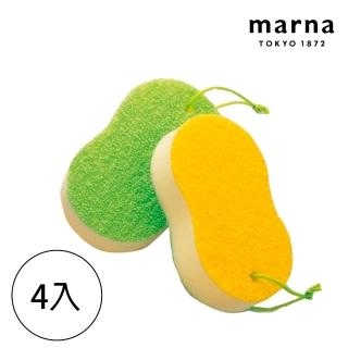 【MARNA】日本進口清潔水垢海綿菜瓜布(4入/組)
