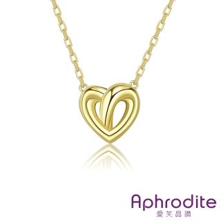 【Aphrodite 愛芙晶鑽】極簡愛心線條造型項鍊 鎖骨鍊(愛心項鍊 線條項鍊)